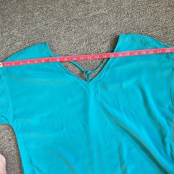 Eileen Fischer Blue Drop Waist Tie-back daytime shirt dress - Picture 7 of 7